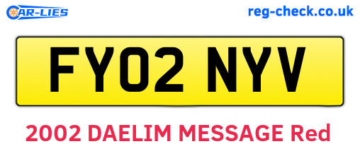 FY02NYV are the vehicle registration plates.