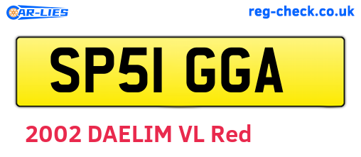 SP51GGA are the vehicle registration plates.
