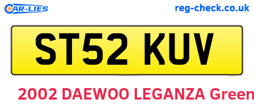 ST52KUV are the vehicle registration plates.