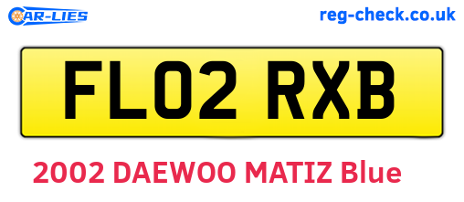 FL02RXB are the vehicle registration plates.