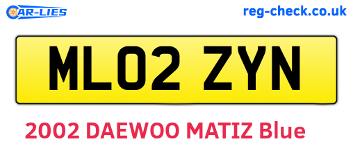ML02ZYN are the vehicle registration plates.