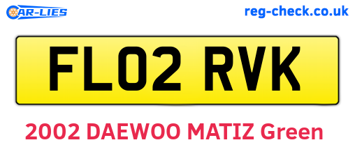 FL02RVK are the vehicle registration plates.