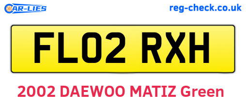 FL02RXH are the vehicle registration plates.