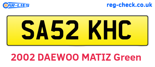 SA52KHC are the vehicle registration plates.