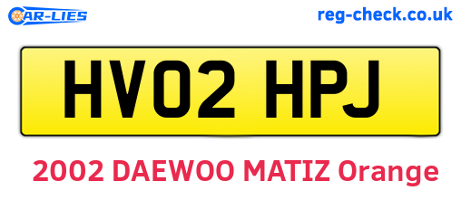 HV02HPJ are the vehicle registration plates.