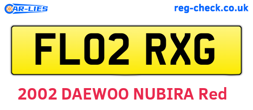 FL02RXG are the vehicle registration plates.