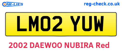 LM02YUW are the vehicle registration plates.