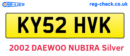 KY52HVK are the vehicle registration plates.