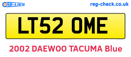 LT52OME are the vehicle registration plates.