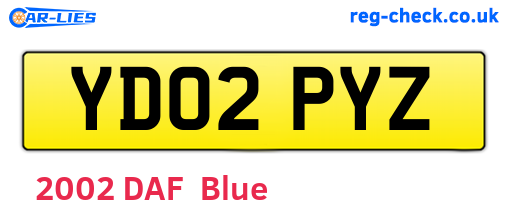 YD02PYZ are the vehicle registration plates.