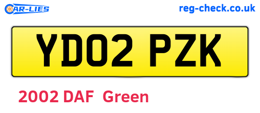 YD02PZK are the vehicle registration plates.