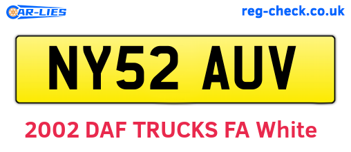 NY52AUV are the vehicle registration plates.