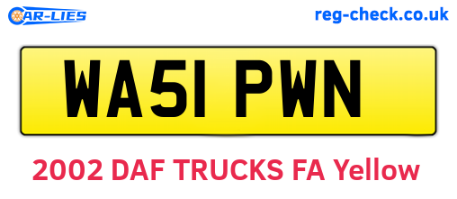 WA51PWN are the vehicle registration plates.