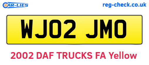 WJ02JMO are the vehicle registration plates.