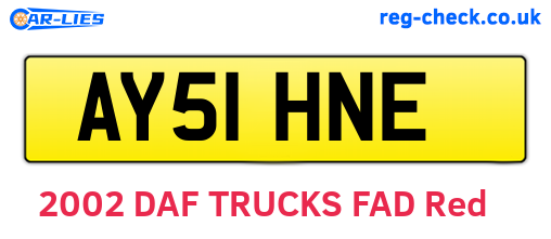 AY51HNE are the vehicle registration plates.