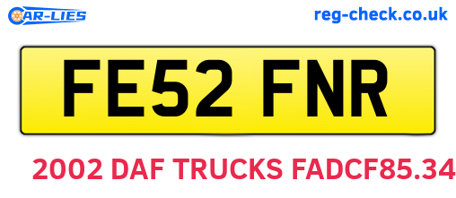 FE52FNR are the vehicle registration plates.