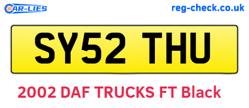 SY52THU are the vehicle registration plates.