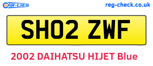 SH02ZWF are the vehicle registration plates.