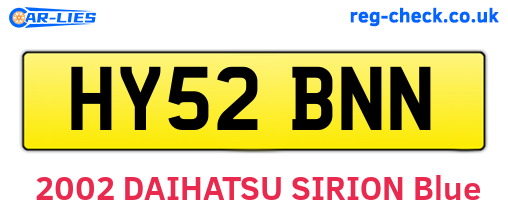 HY52BNN are the vehicle registration plates.