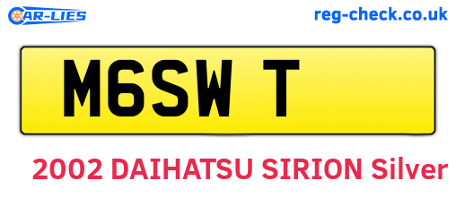 M6SWT are the vehicle registration plates.