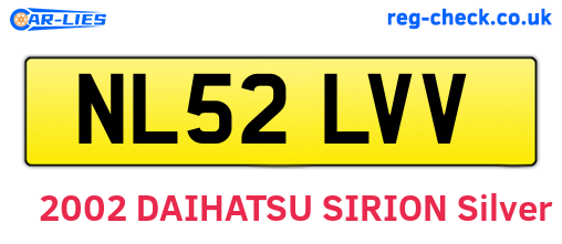 NL52LVV are the vehicle registration plates.