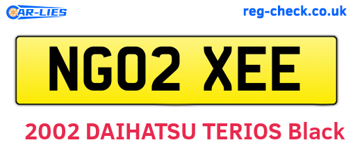 NG02XEE are the vehicle registration plates.
