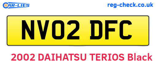 NV02DFC are the vehicle registration plates.