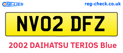 NV02DFZ are the vehicle registration plates.