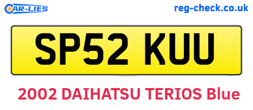 SP52KUU are the vehicle registration plates.