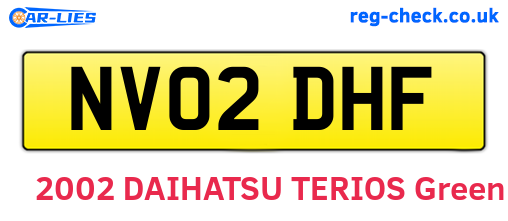 NV02DHF are the vehicle registration plates.