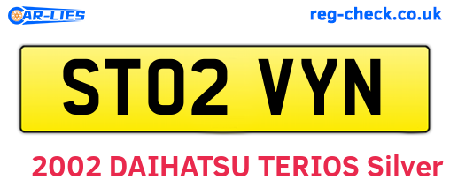 ST02VYN are the vehicle registration plates.