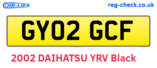 GY02GCF are the vehicle registration plates.