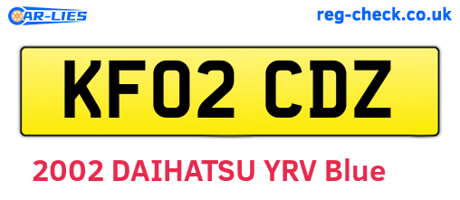 KF02CDZ are the vehicle registration plates.
