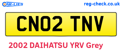 CN02TNV are the vehicle registration plates.