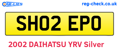 SH02EPO are the vehicle registration plates.