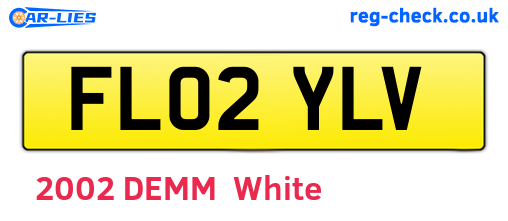 FL02YLV are the vehicle registration plates.