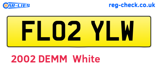 FL02YLW are the vehicle registration plates.