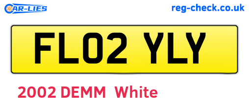 FL02YLY are the vehicle registration plates.