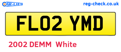 FL02YMD are the vehicle registration plates.