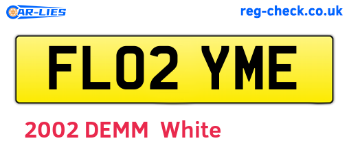FL02YME are the vehicle registration plates.