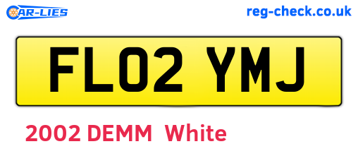 FL02YMJ are the vehicle registration plates.