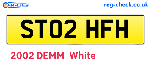 ST02HFH are the vehicle registration plates.