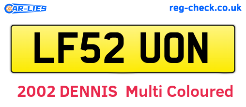 LF52UON are the vehicle registration plates.