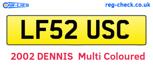 LF52USC are the vehicle registration plates.