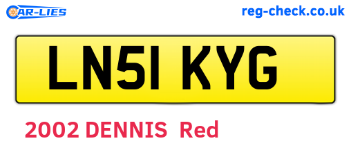 LN51KYG are the vehicle registration plates.