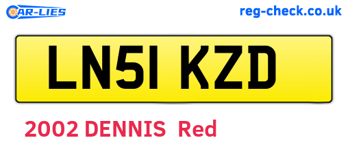 LN51KZD are the vehicle registration plates.