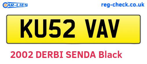 KU52VAV are the vehicle registration plates.
