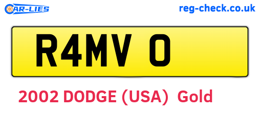R4MVO are the vehicle registration plates.