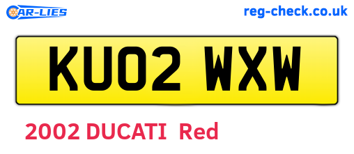 KU02WXW are the vehicle registration plates.
