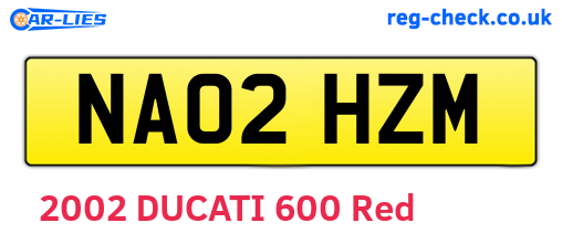 NA02HZM are the vehicle registration plates.
